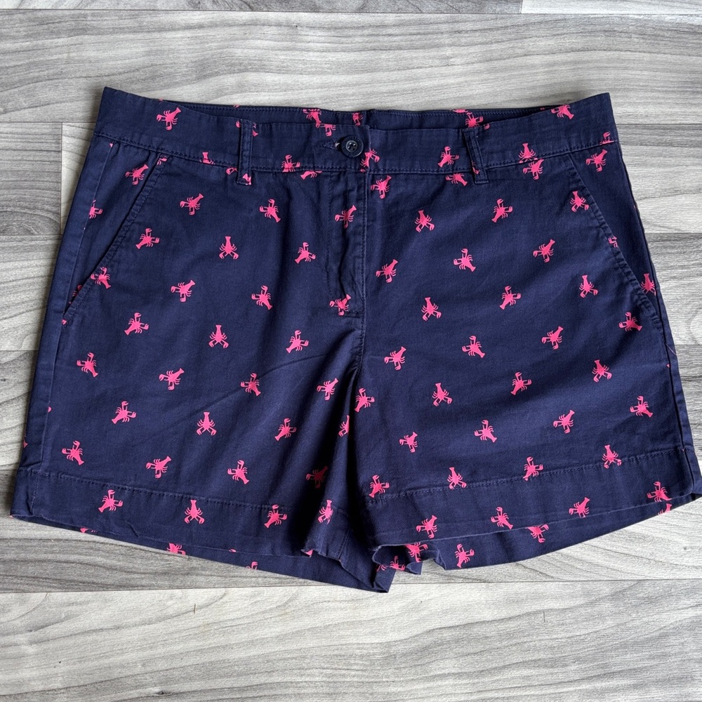 Nautica Women's Navy Shorts with Pink Design